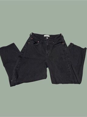 Abercrombie & Fitch Black High-Rise Barrel Jeans